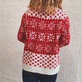 Herbst Winter Casual Klassische Weihnachten Pullover Schneeflocke Langarm rundhals Gestrickte Pullover Frauen